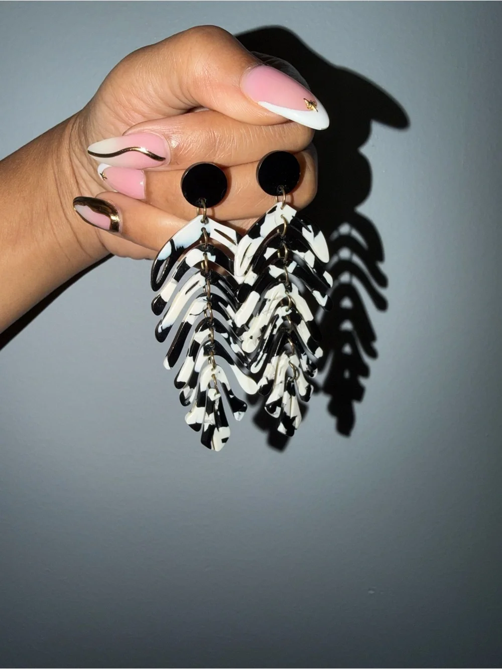 Black & White Chandelier Drop Earrings - Women Jewelry